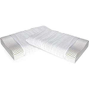 Dmora Talamo Italia - Set di 2 Cuscini per letto, 100% Made in Italy, Guanciale sfoderabile Ortocervicale in Memory Foam forato, Anallergico e Traspirante,70x41xh11,5 cm