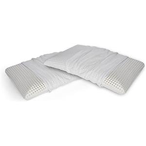 Dmora Talamo Italia - Set di 2 Cuscini per letto, 100% Made in Italy, Guanciale sfoderabile a saponetta in Memory Foam forato, Anallergico e Traspirante, 70x40xh12 cm