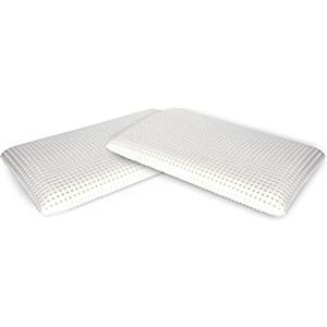 Dmora Talamo Italia - Set di 2 Cuscini per letto, 100% Made in Italy, Guanciale ergonomico a saponetta in Memory Foam forato, Anallergico e Traspirante, 70x39xh10 cm