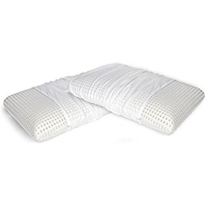 Dmora Talamo Italia - Set di 2 Cuscini per letto, 100% Made in Italy, Guanciale sfoderabile a saponetta in Memory Foam forato, Anallergico e Traspirante, 70x40xh16 cm