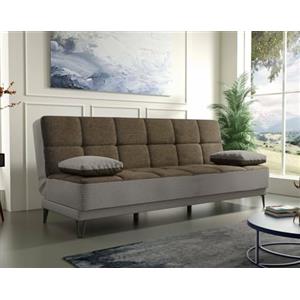 Dmora Divano Letto 3 Posti Jordi 87x190 cm Nero di Apertura Click-clack Reclinabile, Posti a Sedere 3