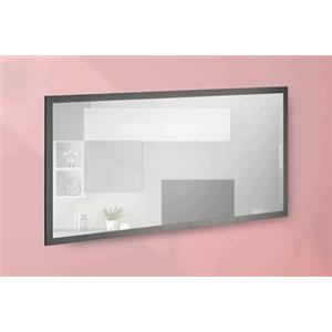 Dmora - Specchio Romeo, Specchio da bagno, 100% Made in Italy, cm 120x2h60, Antracite lucido
