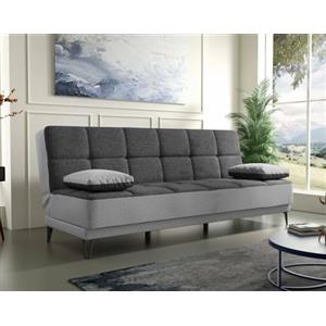 Dmora Divano Letto 3 Posti Jordi 87x190 cm Nero di Apertura Click-clack Reclinabile, Posti a Sedere 3