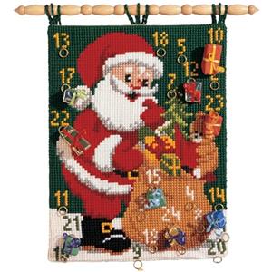 VERVACO Kit Calendario Dell'avvento Punto Croce Prestampato Babbo Natale Set Ricamo Principianti Decorativi per Pareti ca. 40 x 53 cm DIY Natale Decorazioni Casa Particolari Regalo Creativo