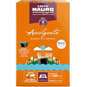 CAFFE MAURO TORREFAZIONE Caffè Mauro miscela Avvolgente - intensità 8/10 - 144 Capsule, Compatibili con Macchine Lavazza®* A Modo Mio®* (4 confezioni da 36)