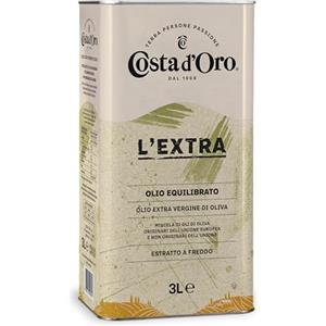 Costa d'Oro Costa d'Oro - L'Extra 3L. Olio Extravergine di oliva estratto a freddo. Sapore equilibrato, adatto a tutte le ricette e come condimento per insalate. Latta da 3 litri.