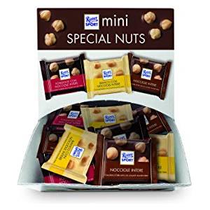 Ritter Sport Mini Special Nuts, Mix Cioccolatini con Croccanti Nocciole, Cioccolato Bianco, Cioccolato al Latte, Cioccolato Fondente, 56 Pezzi, 934 g