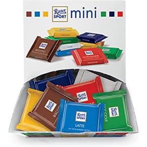 RITTER SPORT Mini Colourful Variety, Mix Cioccolatini, Grande Varietà di Gusti, Nocciole, Marzapane, Gianduia, Cornflakes, Yogurt, Latte e Biscotto, Cacao 100% Certificato Sostenibile, 116g