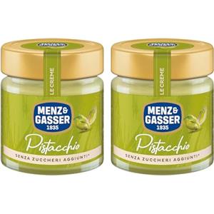 Menz&Gasser, Crema Spalmabile al Pistacchio, Confezione da Confezione da 2x200g, Senza Zuccheri Aggiunti e Senza Glutine, Ideale per Colazioni e Dessert