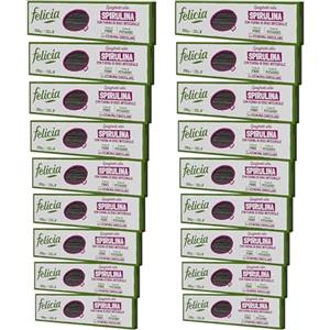 felicia Spaghetti alla Spirulina con Farina di Riso Integrale, Realizzata con Spirulina Apulia Kundi Biologica Italiana, Ricca Fonte di Fibre e di Potassio, Senza Glutine, Box da 18 Confezioni