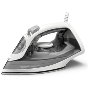 Philips Serie 2000 Ferro da stiro - Fino a 25g/min di vapore. 2000W. Serbatoio 250ml. 4 Impostazioni del vapore. Piastra in ceramica. Leggero per una stiratura rapida e facile. Grigio (DST2020/80)
