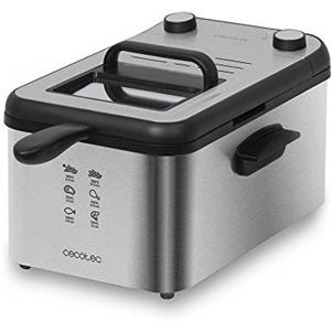 Cecotec Friggitrice elettrica CleanFry Infinity 3000. Capacità olio 3 L, filtro OilCleaner, 2400 W, lavabile in lavastoviglie e timer 30 min.