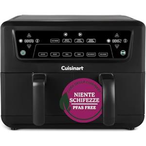 Cuisinart Air Fryer XXL Zona Doppia | Senza PFAS | Frigge, arrostisce, griglia, cuoce, disidrata | Doppio friggitrice ad aria doppio cestello 2x5,2L, oltre 8 porzioni | Parti lavabili in lavastoviglie