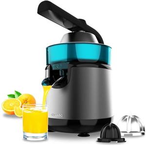 Cecotec Spremiagrumi Elettrico a Braccio Essentialvita Hyden 120 Hybrid. 120W, 2 Coni in Plastica Staccabili di Diverse Dimensioni, Manico e Coperchio in Plastica, 250ml, Il colore può variare