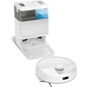 iRobot Roomba Plus 405 Combo + Stazione AutoWash, Robot Aspirapolvere Lavapavimenti, LiDAR, Rilevamento Tappeti, Previsione Pulizia Pavimento, DualClean, SmartScrub, Controllo Vocale e App, Bianco