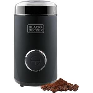 BLACK+DECKER BXCG150E - Macinacaffè Elettrico 150W | Serbatoio 50g | Lame e Contenitore in Acciaio Inox | Macinatura Fine | Avvolgicavo Integrato | Nero