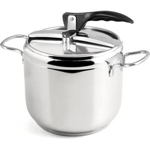 INOXPRAN - Pentola a Pressione, Acciaio Inox, Capienza 7 L, Triplo Fonto Adatto a Tutti i Piani di Cottura compreso l'Induzione, Cucina Rapida e Risparmio d'Energia, Lavabile in Lavastoviglie