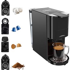 Princess Macchina caffè multi-capsula, pompa italiana da 19 bar, serbatoio d'acqua 800 ml, compatibilità 4-in-1, 1450 W, compatibile con Nespresso® e Dolce Gusto®, senza BPA, parti rimovibili, 249454