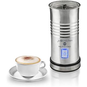 MACOM, Monta Scaldalatte/Cappuccinatore Elettrico, Crea una perfetta schiuma Fredda o Calda di latte per cappuccini e caffè cremosi, Acciaio Spazzolato, Just Kitchen 867 Milkaccino
