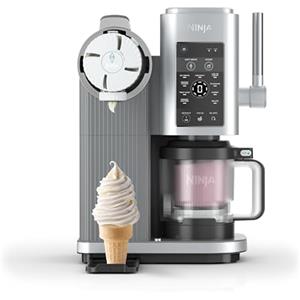 Ninja Swirl by CREAMi, Gelatiera con 2 vasetti, gelatiera 13 funzioni, per gelato, gelato alla spina, gelato artigianale, sorbetto, milkshake e molto altro, opzione Extra, argento platino, NC701EU