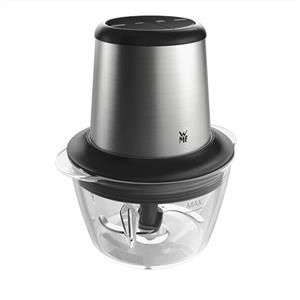 WMF Kult X Edition - Tritatutto elettrico con contenitore in vetro, 320 W, 2 livelli di velocità, grande contenitore, cromargan opaco