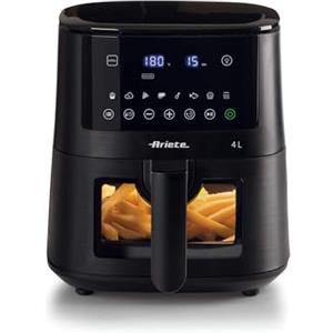 Ariete 4633 Friggitrice ad aria 4L, 1400W, Capacità 4L, 9 programmi, Funzione Shake e Grill, Temperatura fino a 200°C, Nero