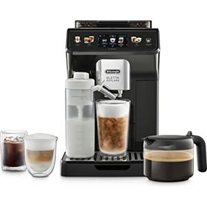 De'Longhi De'Longhi Eletta Explore - Perfetto Macchina da Caffè Automatica, LatteCrema Montalatte Automatico, 50 Bevande incl. Cold Brew in un Solo Tocco, Display Touch a Colori, Grigio Scuro (ECAM452.67.G)