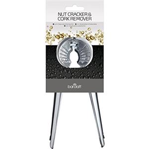 Bar Craft BarCraft Schiaccianoci / Apribottiglie / Cavatappi 3 in 1, Interno Zigrinato, Azione a Molla, Manici Ergonomici, Metallo, 24.5 x 10 cm