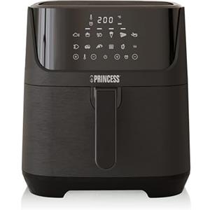 Princess Friggitrice ad Aria Digitale 6,5 L - con divisorio rimovibile - 60 percento di consumo energetico in meno - Schermo Tattile Digitale - 12 Programmi - senza Olio - Nero - 182061