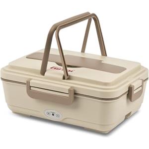 Girmi SC03 Scaldavivande elettrico Vivandiere Big, contenitore da un litro a 3 scomparti INOX, chiusura ermetica, riscalda e mantiene in caldo, Beige/Marrone