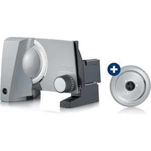 GRAEF. GRAEF G52 Affettatrice elettrica Made in Germany, lama Ø170 mm inox per prosciutto, taglio 0-20 mm, 170W, blocco bimbi, grigio