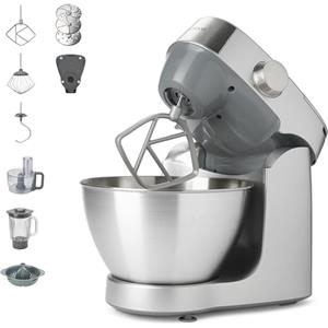 Kenwood Prospero+ KHC29A.O0SI Robot da Cucina, Ciotola in Acciaio Inox da 4,3 L, Incluso Set Accessori 10 Pezzi con 3 Ganci e Fruste, Frullatore Vetro, Food Processor 3 Dischi, Spremiagrumi e Bilancia
