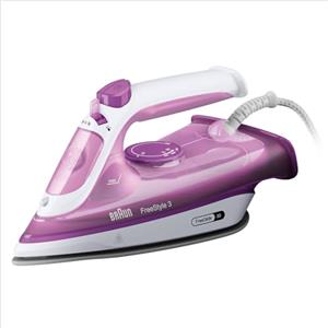 Braun FreeStyle3 FI3124PU Ferro da Stiro con 5 Anni di Assistenza, MODALITA' ECOMODE Risparmio Energetico, Tecnologia FreeGlide 3D, vapore 170g/min, AutoSpegnimento, Serbatoio acqua 270ml, 2700W,Viola