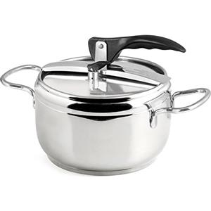 INOXPRAN - Pentola a Pressione, Acciaio Inox, Capienza 3,5 L, Triplo Fonto Adatto a Tutti i Piani di Cottura compreso l'Induzione, Cucina Rapida e Risparmio d'Energia, Lavabile in Lavastoviglie