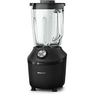 Philips Serie 3000 Frullatore - Bicchiere in Vetro Resistente da 2L, Tecnologia ProBlend, Funzione Pulse, Lame in Acciaio Inox, Sensore MTP, Piedini Antivibrazione, App NutriU Ricette (HR2291/41)