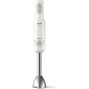 Philips Daily Collection Frullatore a Immersione - Tecnologia ProMix per Mescolatura Rapida, Motore 650W, Protezione Antischizzo, Design Ergonomico, Pulsante di Rilascio Facile, Bianco (HR2534/00)