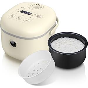 Bear Cuociriso 3,5 tazze (non cotte) con Vaporiera,Rice Cooker Mini Multifunzionale da 350W, 6 Funzioni di Cottura del Riso per 2-4 Persone