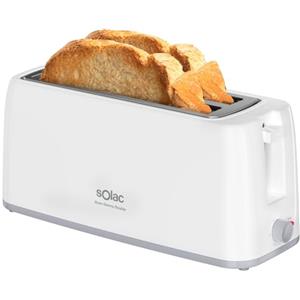 Solac - Tostapane Buon Giorno Double 1200W | 2 Fessure Lunghe | 6 Livelli di Tostatura | Sistema di Autocentraggio | Sollevamento Extra | Vassoio Raccoglibriciole | Alloggiamento Cavo