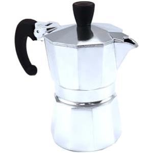 Fackelmann Caffettiera Moka da 1 tazza, per caffè aromatico ed intenso, realizzata in robusto alluminio, con beccuccio anti-goccia e manico ergonomico antiscottatura, Linea Easyprepare