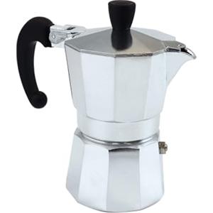 Fackelmann Caffettiera Moka da 2 tazze, per caffè aromatico ed intenso, realizzata in robusto alluminio, con beccuccio anti-goccia e manico ergonomico antiscottatura, Linea Easyprepare