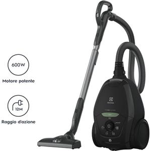 Electrolux PD82-GREEN, Aspirapolvere con Sacco Pure D8.2, Potenza Massima 600 W, Sistema di Aspirazione AeroPro, 2 Spazzole e Accessorio 3in1, Silenzioso 57 dB, Filtro HEPA