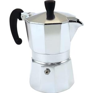 Fackelmann Caffettiera Moka da 3 tazze, per caffè aromatico ed intenso, realizzata in robusto alluminio, con beccuccio anti-goccia e manico ergonomico antiscottatura, Linea Easyprepare