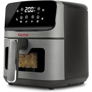 Girmi FG27 Friggitrice ad Aria 4,2 Litri, 1400 W, 4.2 Litri, Display digitale, 8 programmi, Timer, 80-200° C, BPA/PFOA Safe, Ricettario incluso, Grigio