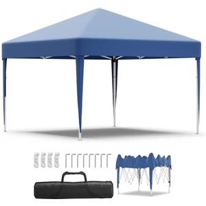 JUMMICO Gazebo 2x2 Pieghevole Impermeabile，Gazebo Pieghevole Regolabile in Altezza,Gazebo da Giardino Protezione UV 50+,Gazzebo Da Giardino Campeggio Esterno Piscina Fiere,Blu
