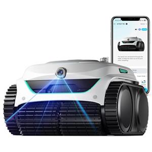 WYBOT C2 Vision AI telecamera robot piscina cordless con batteria, robot piscina pareti e fondo, filtrazione a due strati, motore brushless, aspirazione potente, per piscine interrate fino a 180㎡