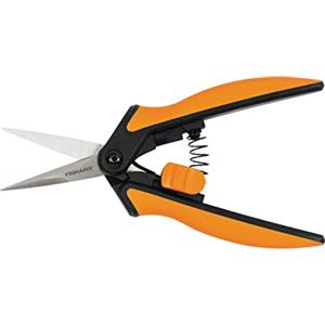Fiskars Cesoie da Potatura con Microtip SP13, Solid, Lunghezza: 21,5 cm, Lame in Acciaio di Ottima Qualità, Impugnatura in Plastica, Arancione/Nero, 1051600
