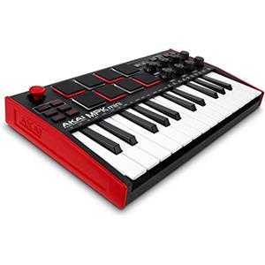 Akai Professional MPK Mini MK3 - Tastiera MIDI Controller USB a 25 Tasti con 8 Drum Pad Retroilluminati, 8 Manopole, Software e Native Instruments Sound Package (NKS Integration)