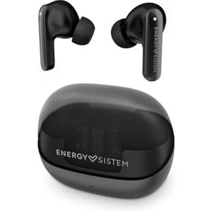 Energy Sistem Serenity ANC - Cuffie True Wireless con cancellazione del rumore (4 microfoni, Bluetooth 5.3, plastica riciclata, 25 ore di batteria, certificato IPX4) (nero)