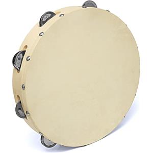 TIGER Music Tam91-08 - Tamburello In Legno Con Pelle Naturale, 20.3 cm