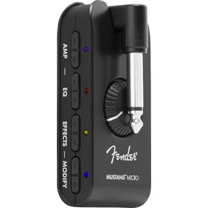 Fender Mustang Micro Amplificatore per Chitarra, Amplificatore per Cuffie All-In-One con 12 Modelli di Amplificatore, 12 Effetti, Streaming Audio Bluetooth, EQ Regolabile